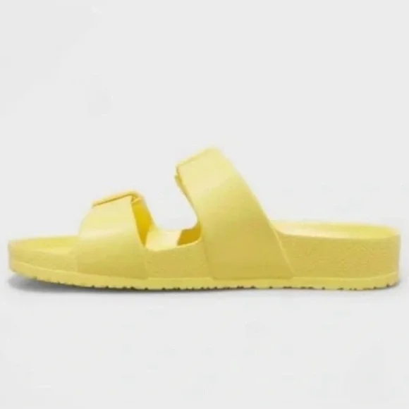 Women's Neida Eva Two Band Slide Sandals - Shade & Shore Yellow - Picture 3 of 4